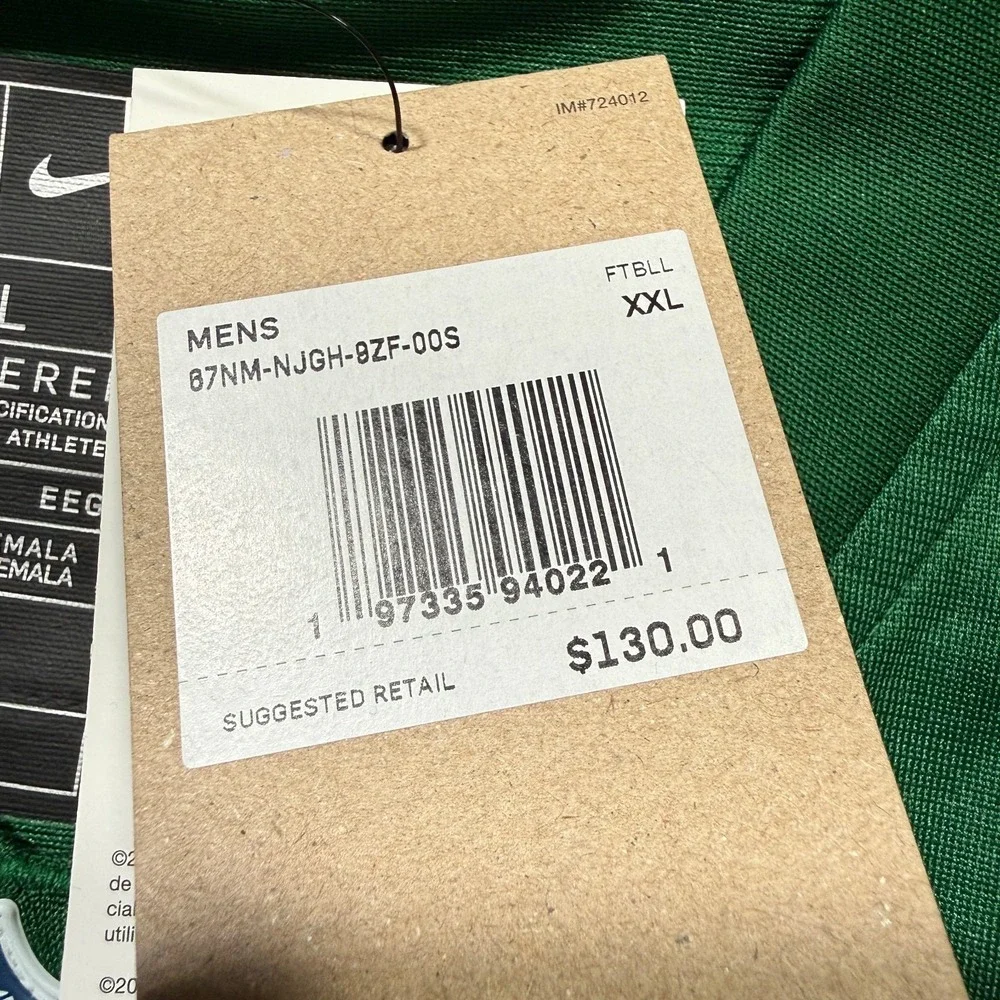 Nike New York Jets Aaron Rodgers Jersey Mens‎ Size 2XL Green NFL NWT